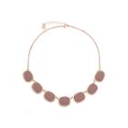 Monet Jewelry Womens Pink And Rose Goldtone Collar Necklace