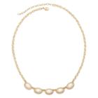 Vieste Simulated Pearl Gold-tone Frontal Necklace