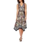 Studio 1 Sleeveless Paisley Handkerchief Dress