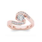 Womens 3/4 Ct. T.w. Genuine Round White Diamond 14k Gold Engagement Ring