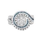 Limited Quantities! Womens 1 Ct. T.w. Blue Diamond Sterling Silver Cocktail Ring