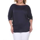 White Mark Bat Sleeve Tunic Top-plus