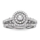 I Said Yes 3/8 Ct. T.w. Diamond & Lab-created Blue Sapphire Bridal Ring Set