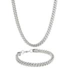 Mens Stainless Steel 6mm Foxtail Chain & Bracelet Boxed Set