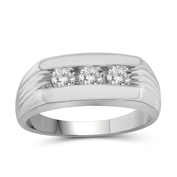 Mens 3/4 Ct. T.w. Genuine Diamond White