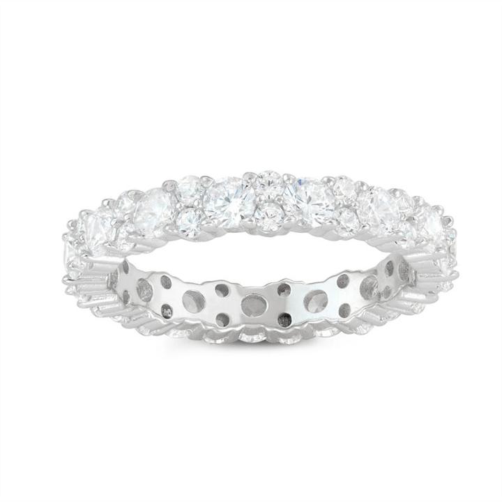 Womens 2 1/4 Ct. T.w. Cubic Zirconia White Sterling Silver Eternity Band