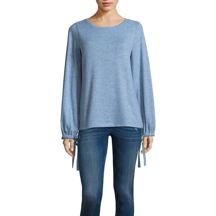 A.n.a Brushed Knit Tie Sleeve Top