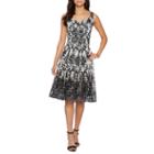 Danny & Nicole Sleeveless Lace Scroll Fit & Flare Dress