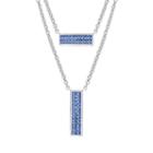 Sparkle Allure Sparkle Allure Womens Blue Silver Over Brass Pendant Necklace