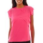 Liz Claiborne Short-sleeve Pleated Blouse With Cami