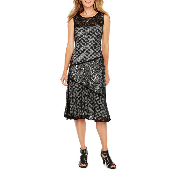 Melrose Sleeveless Patchwork Fit & Flare Dress