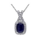 Genuine Sapphire And 1/7 Ct. T.w. Diamond Pendant Necklace