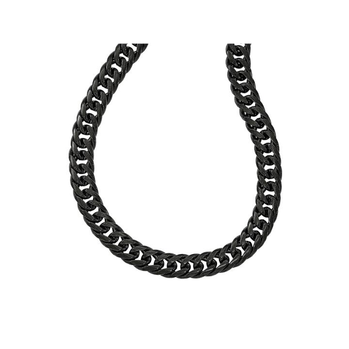 Mens Stainless Steel Black Ip-plated Double Curb Chain Necklace