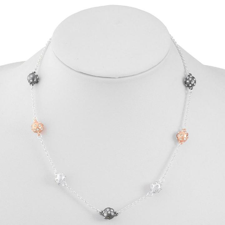 Liz Claiborne Womens Clear Round Collar Necklace