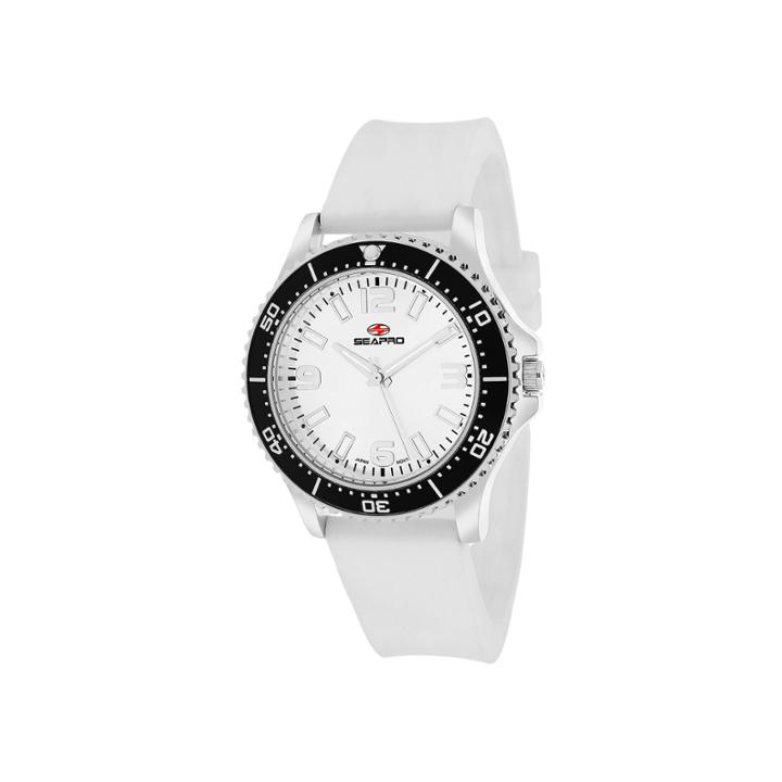 Seapro Tideway Womens White Dial White Silicone Strap Watch