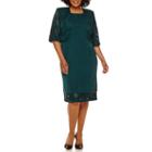 Maya Brooke Elbow-sleeve Laser-cut Jacket Dress - Plus