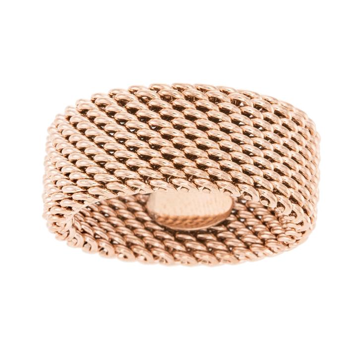 Rose Ip Stainless Steel Mesh Eternity Band Ring