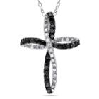Womens 1 Ct. T.w. Black Diamond Sterling Silver Pendant Necklace