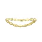 Personally Stackable 18k Yellow Gold Over Sterling Silver Rice Bead Wave Ring