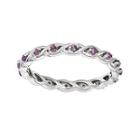 Personally Stackable Genuine Rhodolite Twisted Eternity Ring