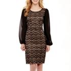 Dr Collection Long-sleeve Lace Illusion Dress