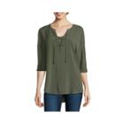 A.n.a 3/4-sleeve Dolman Lace-up Tee- Tall