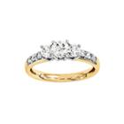 1 1/7 Ct. T.w. Diamond 14k Gold 3-stone Engagement Ring