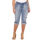 Boutique+ Destructed 24 Skinny Cropped Jeans - Plus