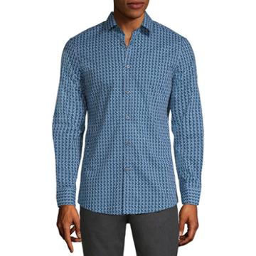 Axist Long Sleeve Geometric Button-front Shirt