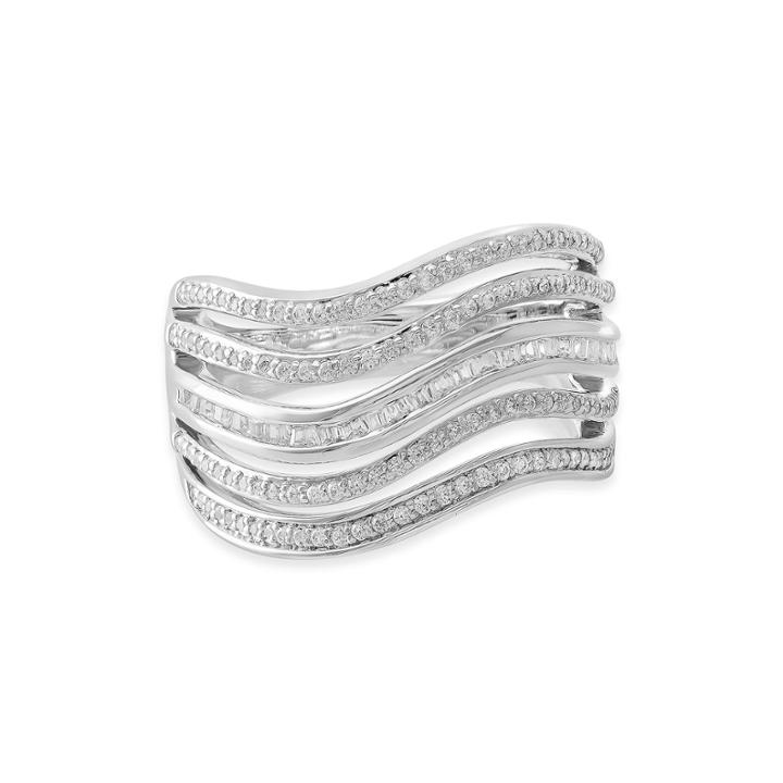 Womens 1/2 Ct. T.w. White Diamond Sterling Silver Cocktail Ring