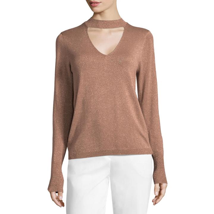 Worthington Long Sleeve Choker Neck Pullover Sweater