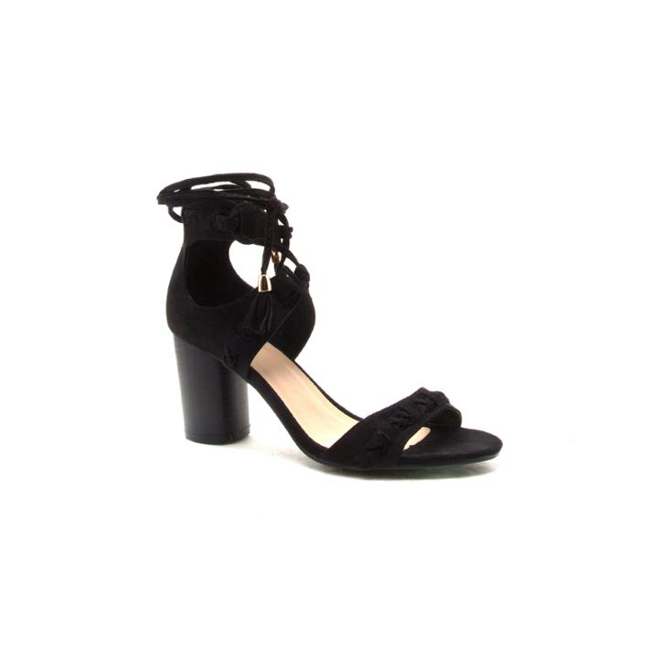 Qupid Cylinder 2 Lace Up Sandal