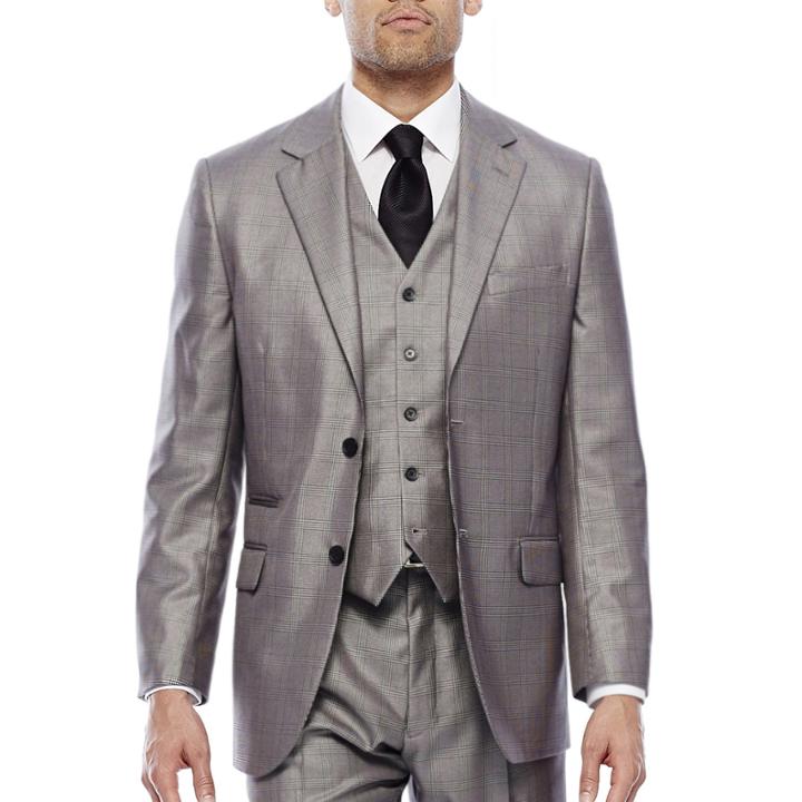 Steve Harvey Black & White Plaid Suit Jacket - Classic