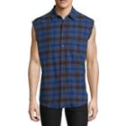 Decree Sleeveless Plaid Button-front Shirt