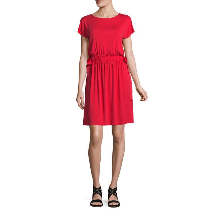 City Streets Short Sleeve Stripe T-shirt Dresses