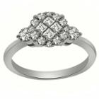 Womens 3/4 Ct. T.w. Princess White Diamond Platinum Engagement Ring