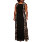 R & M Richards Sleeveless Lace-panel Gown - Plus