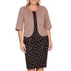 Maya Brooke 3/4-sleeve Geo Print Jacket Dress - Plus
