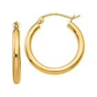 10k Gold 15mm Round Hoop Earrings
