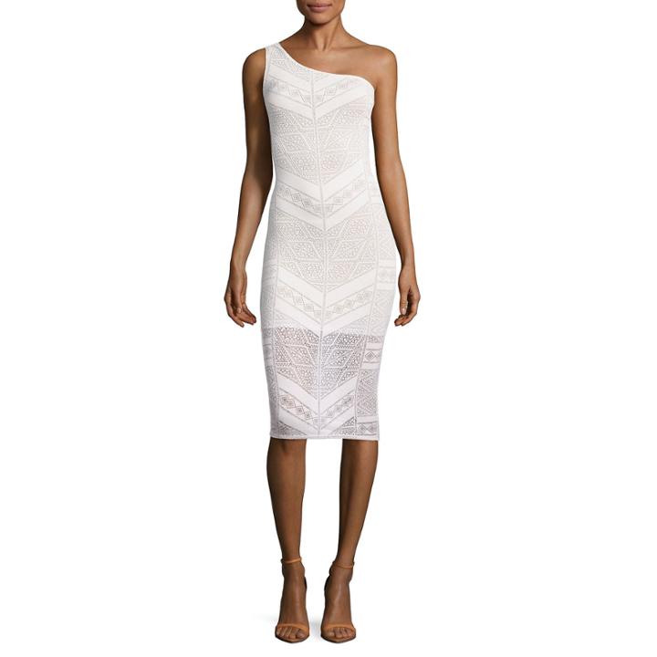 Belle + Sky Burnout One Shoulder Bodycon Dress