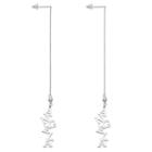 Simulated White Cubic Zirconia Sterling Silver Drop Earrings