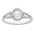 Womens Diamond Accent White Sterling Silver Halo Ring
