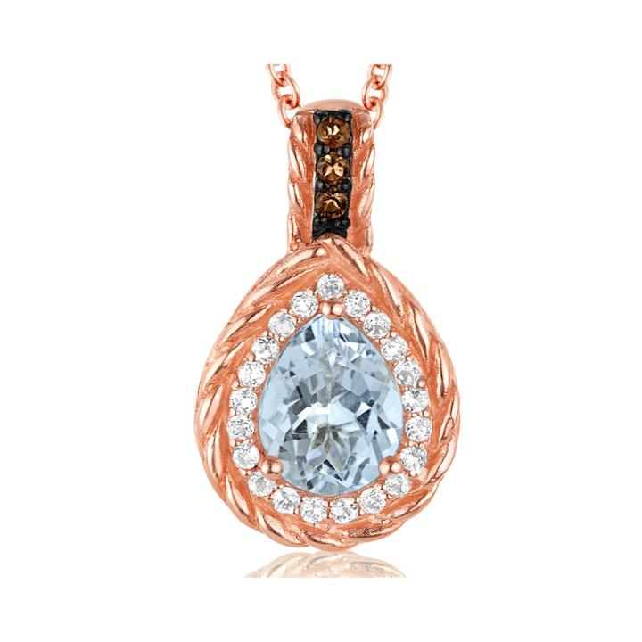Limited Quantities Le Vian Grand Sample Sale Genuine Aquamarine Teardrop Pendant Necklace