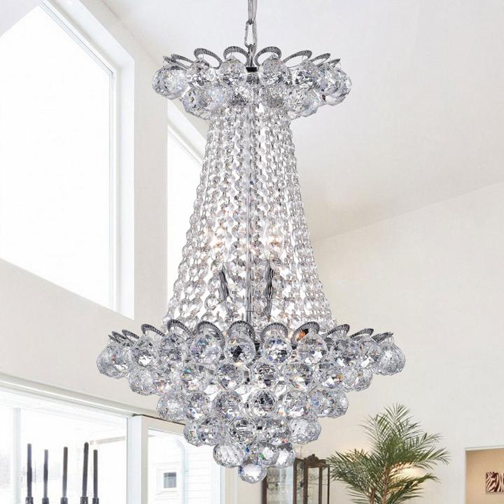 Avril Chrome-finish 55-inch Crystal Chandelier