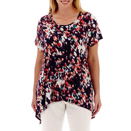 A.n.a Short-sleeve High-low Swing T-shirt - Plus