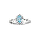 Womens Diamond Accent Blue Blue Topaz Sterling Silver Delicate Ring