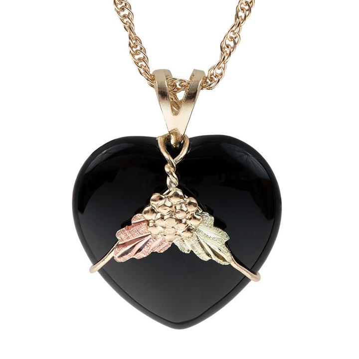 Black Onyx 10k Gold Pendant
