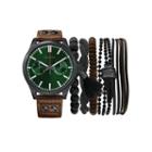Rocawear Men's Brown And Green Dial Stackable Bracelet Strap Watch Set Rmst5176b328-986