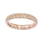 Personally Stackable 18k Rose Gold Over Sterling Silver Patterned Ring