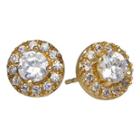Cubic Zirconia Cluster Stud Earrings 14k Gold Over Sterling Silver